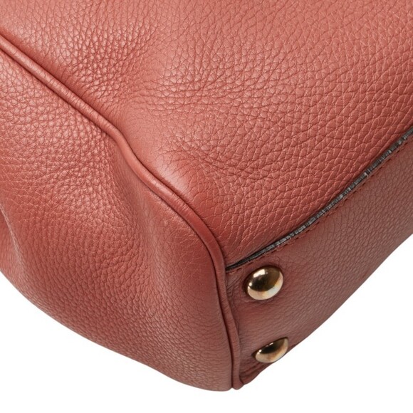 GUCCI Pink Leather Bamboo Shoulder Bag - Picture 7 of 16